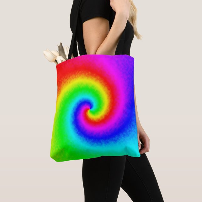 Gefärbte Krawatte Rainbow Swirl Hippie Boho Chic (Von Nahem)