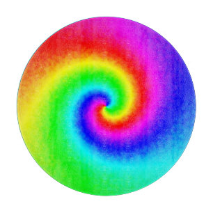 Gefärbte Krawatte Rainbow Swirl Hippie Boho Chic Schneidebrett