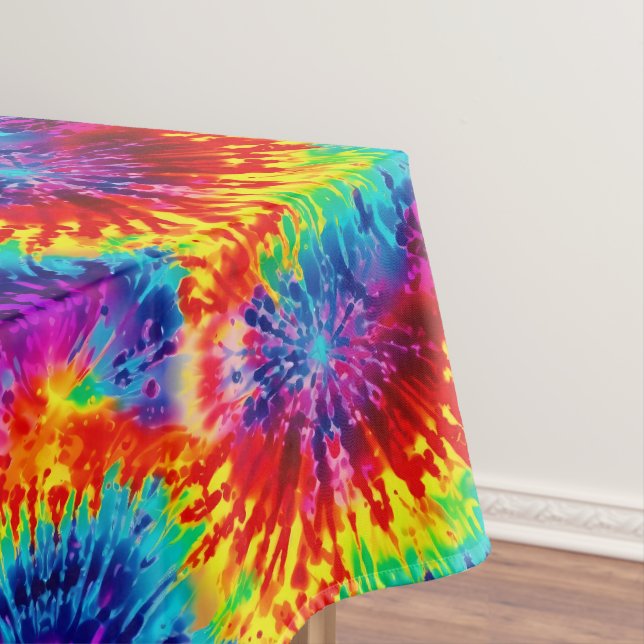 Gefärbte Krawatte Rainbow Swirl Tablette Tischdecke (Beispiel)