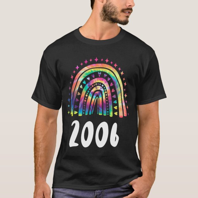 Gefärbte Krawatte Rainbow Year of Birth 2006 Birth T-Shirt (Vorderseite)