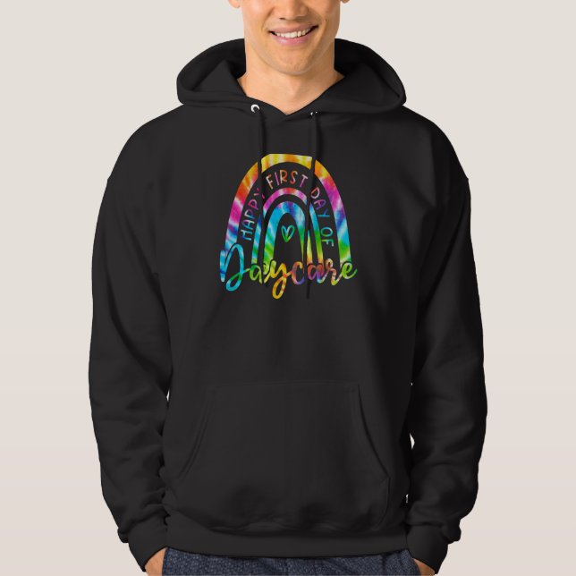 Gefärbte Krawatte Regenbogen glücklich ersten Tag  Hoodie (Vorderseite)
