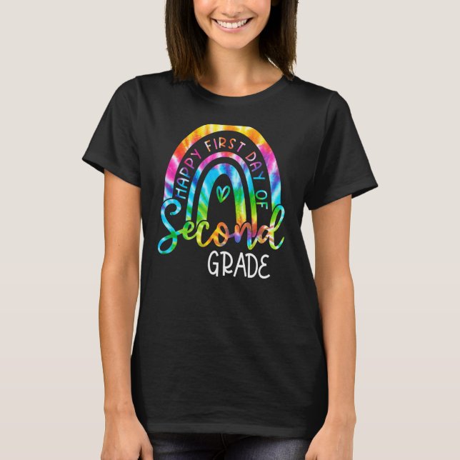 Gefärbte Krawatte Regenbogen glücklich ersten Tag  T-Shirt (Vorderseite)