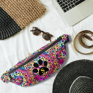 Gefärbte Krawatte Regenbogen Leopard Druckfarben C Bauchtasche