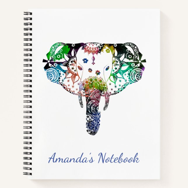 gefärbte Krawatte-Regenbogenklee Notizbuch (Vorderseite)