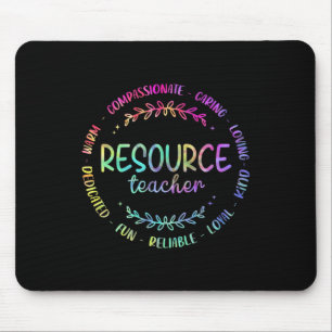 Gefärbte Krawatte-Ressourcen-Lehrerin Anerkennung  Mousepad