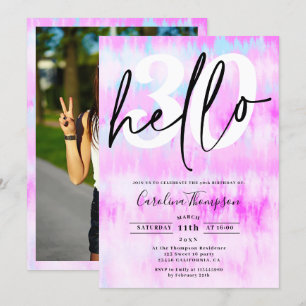 gefärbte Krawatte Rosa Regenbogen Pastellfarben Sc Einladung