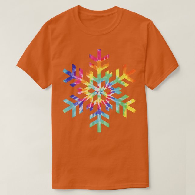 Gefärbte Krawatte Schneeflocken Winterweihnachtsfe T-Shirt (Design vorne)