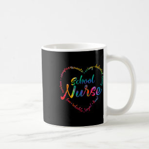 Gefärbte Krawatte School Nurse Heart Word Krankenp Kaffeetasse