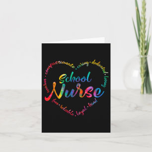 Gefärbte Krawatte School Nurse Heart Word Krankenp Karte
