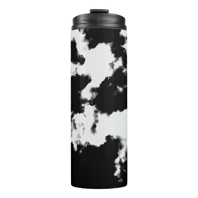 Gefärbte Krawatte Schwarz/Weiß Thermosbecher (Vorderseite)