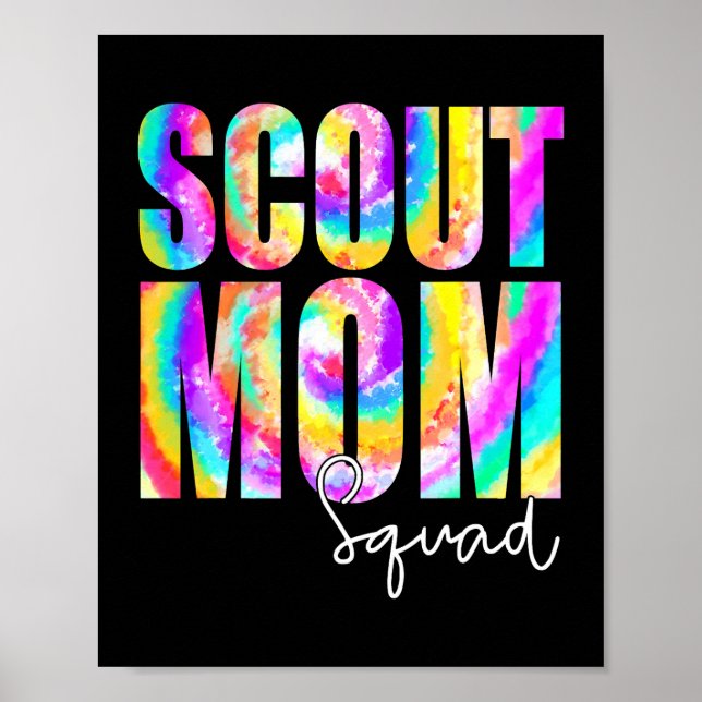 Gefärbte Krawatte Scout Mama Squad Zurück zur Schu Poster (Vorne)