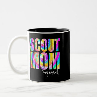 Gefärbte Krawatte Scout Mama Squad Zurück zur Schu Zweifarbige Tasse