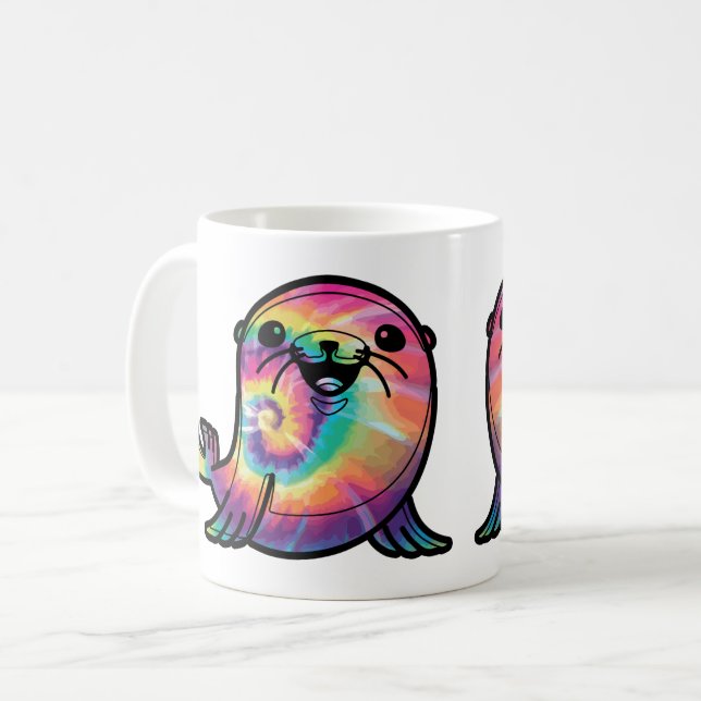 Gefärbte Krawatte Sea Lion Kaffeetasse (Vorderseite Links)