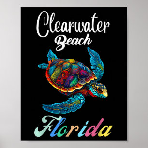 Gefärbte Krawatte Sea Turtle Family Poster