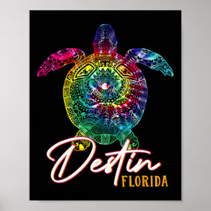 Gefärbte Krawatte Sea Turtle Florida Matching Fami Poster