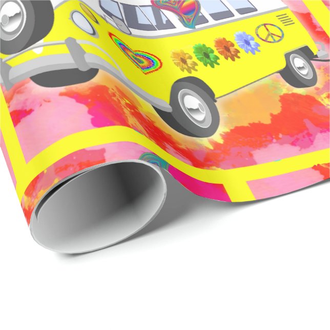 gefärbte Krawatte Sechzigerjahre Siebzigerjahre Geschenkpapier (Rolleneckpunkt)