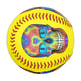 gefärbte Krawatte Skull Dead Zombie Untot Baseball