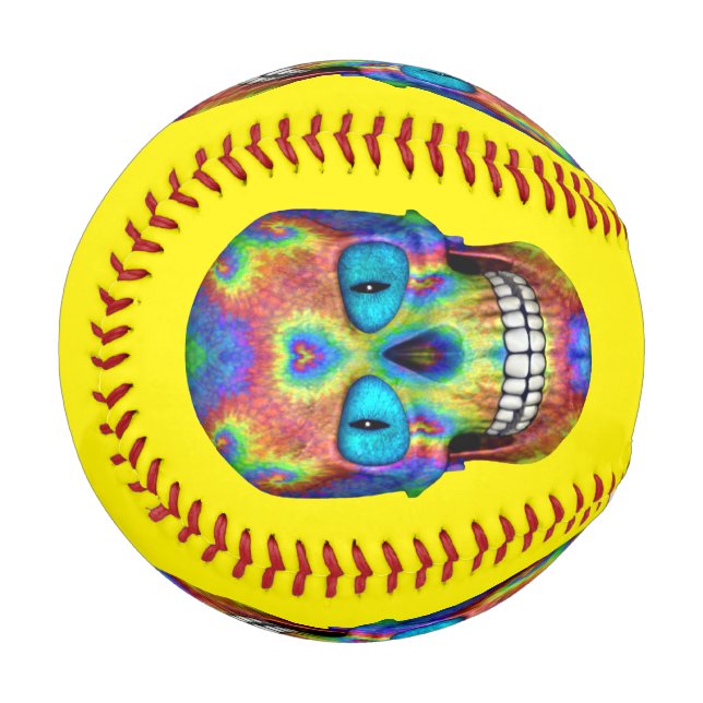 gefärbte Krawatte Skull Dead Zombie Untot Baseball (Vorderseite Links)