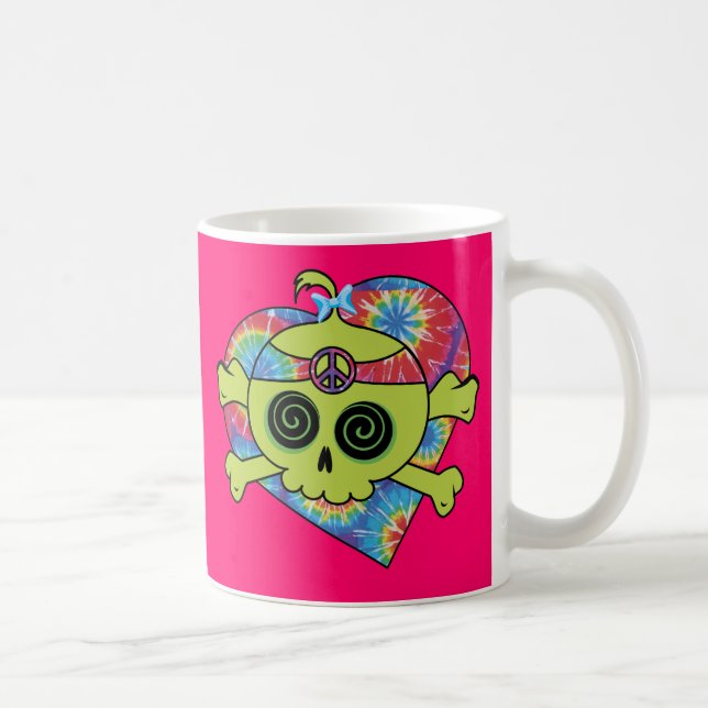Gefärbte Krawatte Skull Kaffeetasse (Rechts)