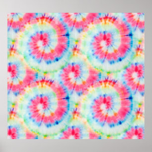 Gefärbte Krawatte Spirale, Aquarellkunst. Poster