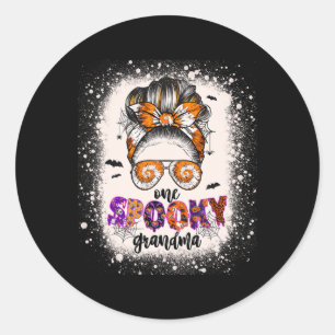 Gefärbte Krawatte Spooky Oma Halloween Monster Mes Runder Aufkleber