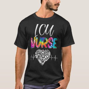 Gefärbte Krawatte Stethoscope Icu Kindertagesnahru T-Shirt