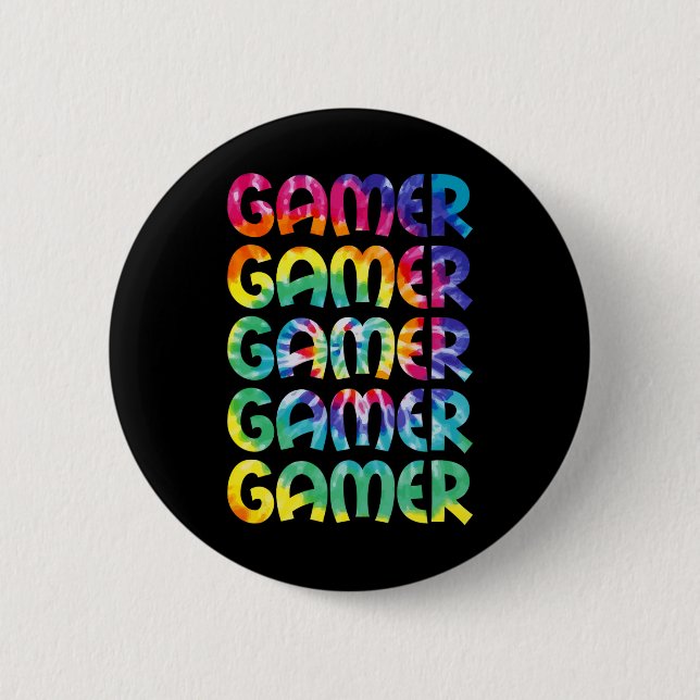 Gefärbte Krawatte Style Gaming Video Game Men Boys Button (Vorderseite)