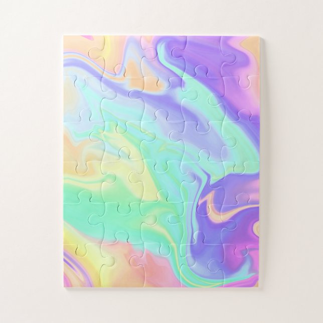 Gefärbte Krawatte Swirl Marble Retro Groovy Puzzle (Vertikal)
