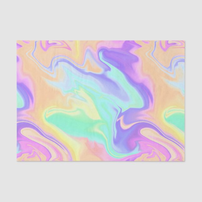 Gefärbte Krawatte Swirl Pastel Groovy Seidenpapier (Vorderseite)
