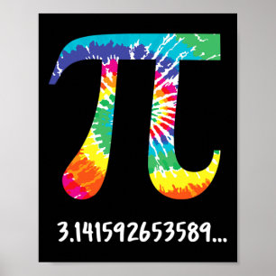 Gefärbte Krawatte T Shirt für Mathematiklehrer Poster