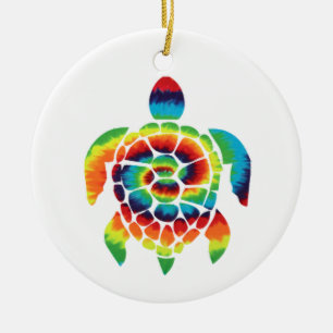 Gefärbte Krawatte Turtle Keramik Ornament