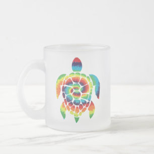 Gefärbte Krawatte Turtle Mattglastasse