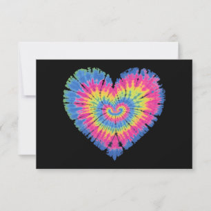 Gefärbte Krawatte Valentines farbenfroher Herztag Dankeskarte