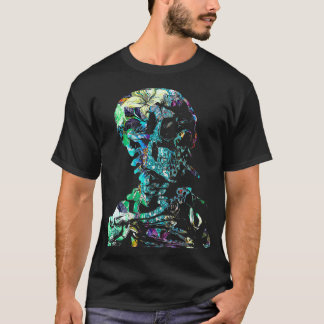 Gefärbte Krawatte Vintag Skull Van Gogh Leiter ein T-Shirt