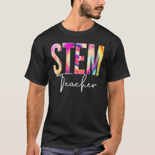 Gefärbte Krawatte von Stem Teacher zurück an die S T-Shirt