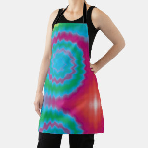 Gefärbte Krawatte wirbelnd funky Retro groovy bunt Schürze