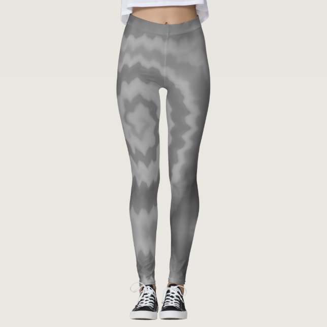 Gefärbte Krawatte wirbelnd funky Retro groovy grau Leggings (Vorderseite)