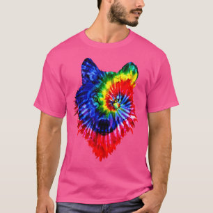 Gefärbte Krawatte Wolf Wilde Tierwölfe Farbenfrohe T-Shirt