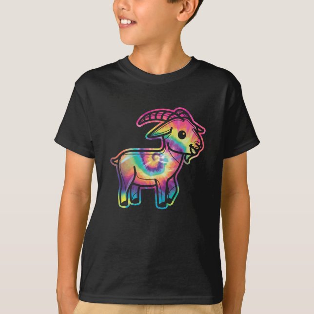 Gefärbte Krawatte - Ziege T-Shirt (Vorderseite)