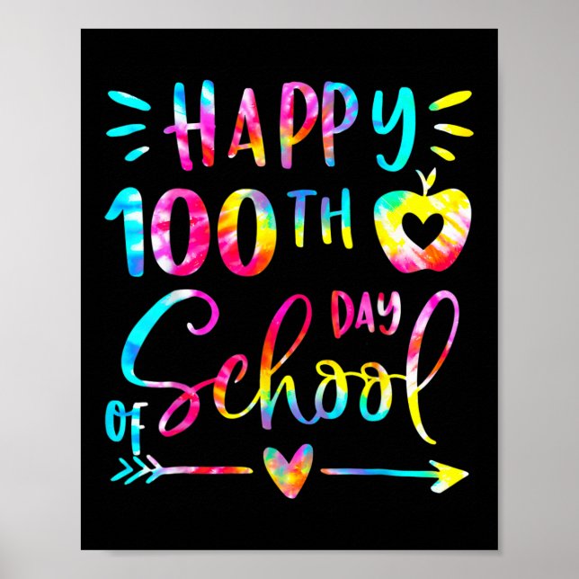 Gefärbte Krawatte zum 100. Schullehrertag Poster (Vorne)
