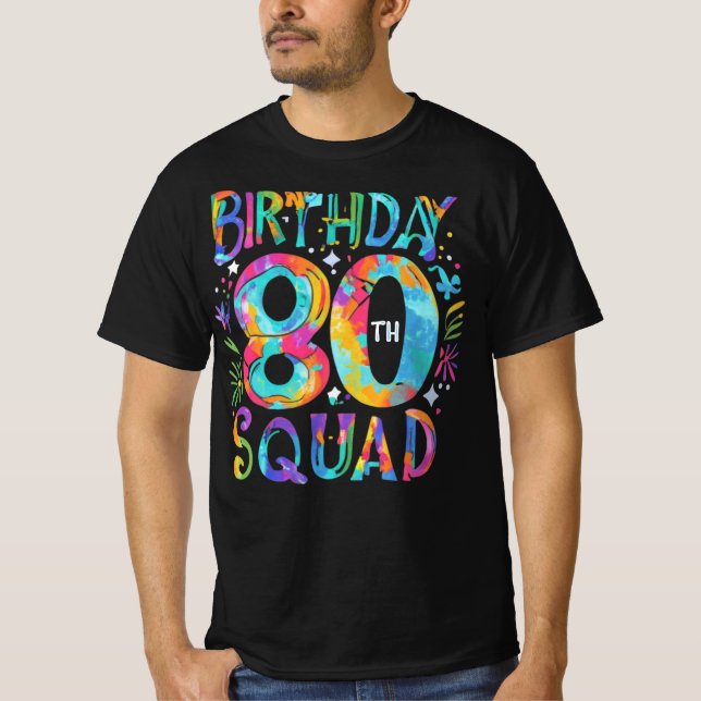gefärbte Krawatte zum 80. Geburtstag T-Shirt (Vorderseite)