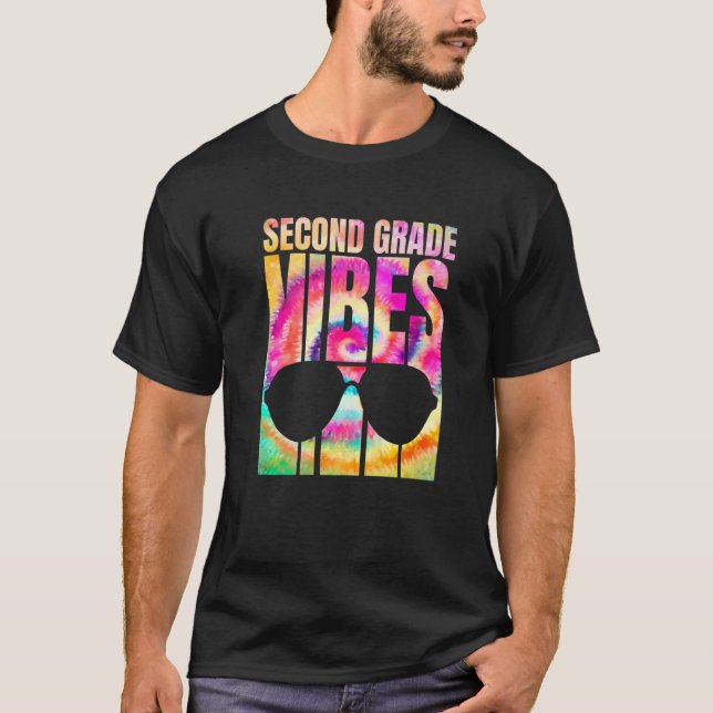 Gefärbte Krawatte zurück zur Schule Vibes der zwei T-Shirt (Vorderseite)