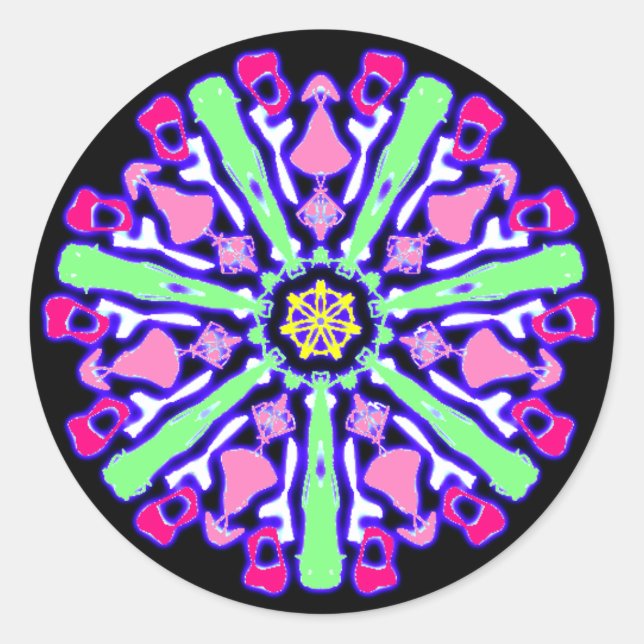 Gefärbter Psychedelikatsticker Nr. 3 Runder Aufkleber (Vorderseite)