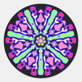 Gefärbter Psychedelikatsticker Nr. 3 Runder Aufkleber
