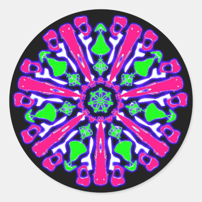 Gefärbter Psychedelikatsticker Nr. 4 Runder Aufkleber (Vorderseite)