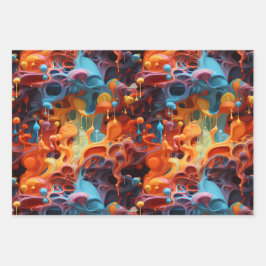 Gefärbtes abstraktes Verpackungspapier Geschenkpapier Set