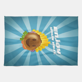 Gefärbtes Burger-Motiv-Streichholz Geschirrtuch