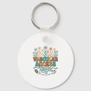 Gefäßzugangsteam Florales Medizin-Shirt-Design_1 Schlüsselanhänger