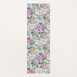 GEFEGTES WEG taubenblaues tropisches Blumen Yogamatte