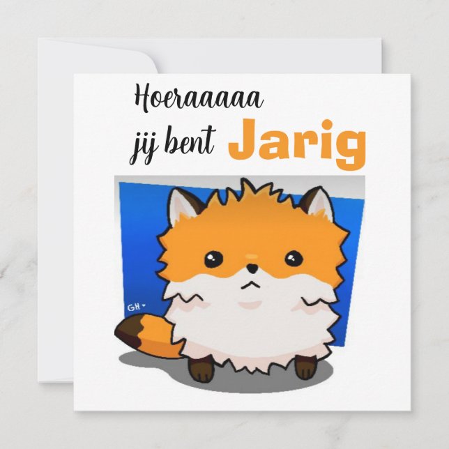 Gefeliciteerd vos, fox karte (Vorderseite)
